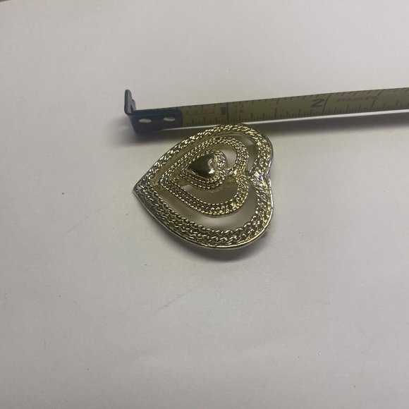 Vintage - Signed Gerry’s - Brooch Pin Gold Tone - Heart - Picture 10 of 10